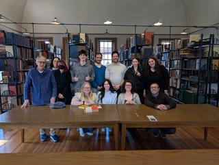 Students at the archive