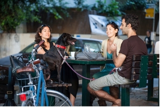 young adults socializing outside
